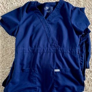 3 pair of navy blue Grey’s Anatomy scrubs